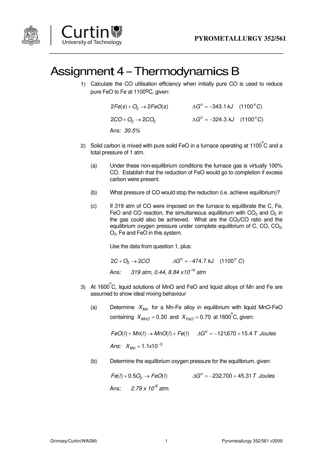 First page of ThermoBAssign2009