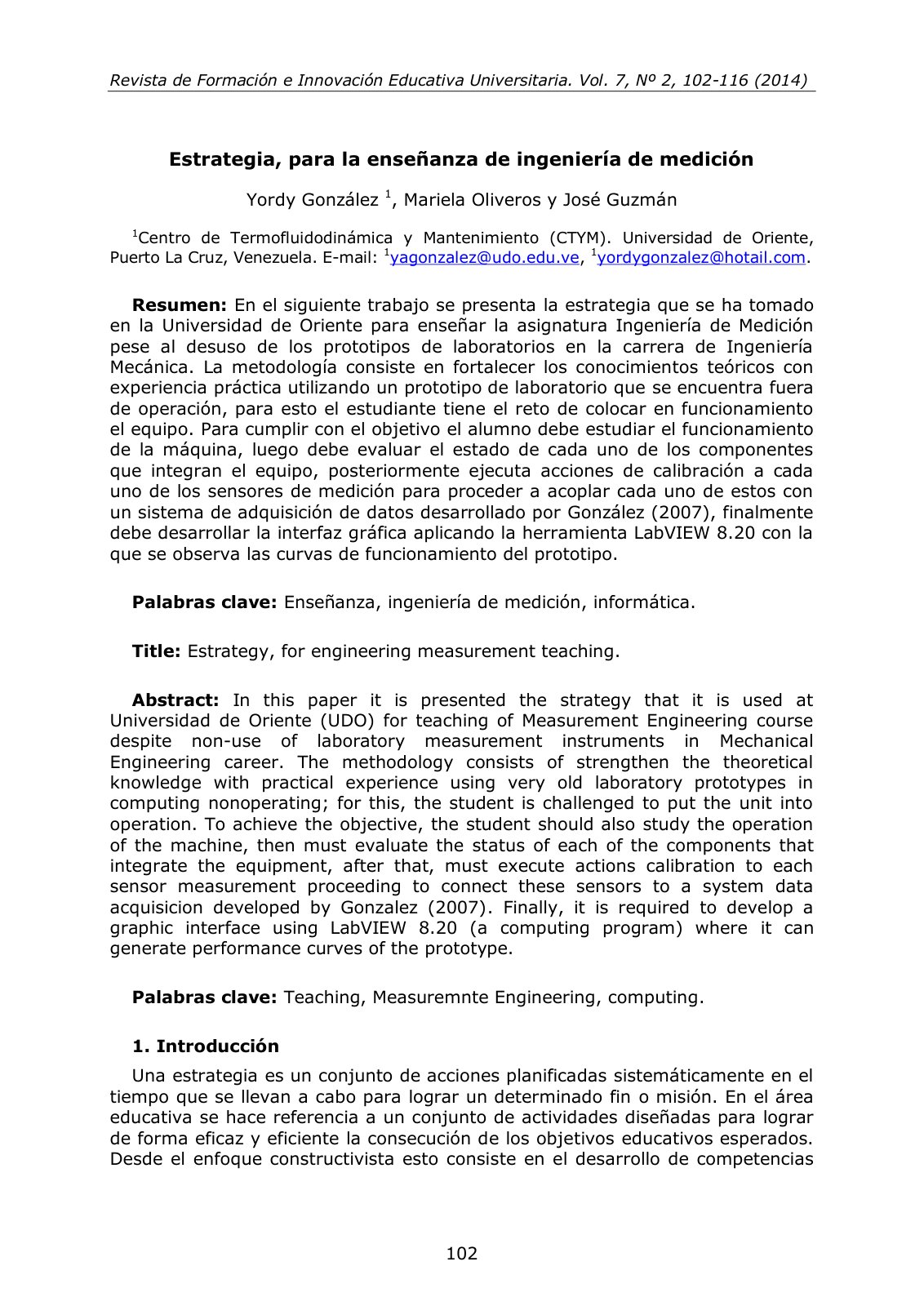 First page of Estrategia para la ensenanza de ingenier