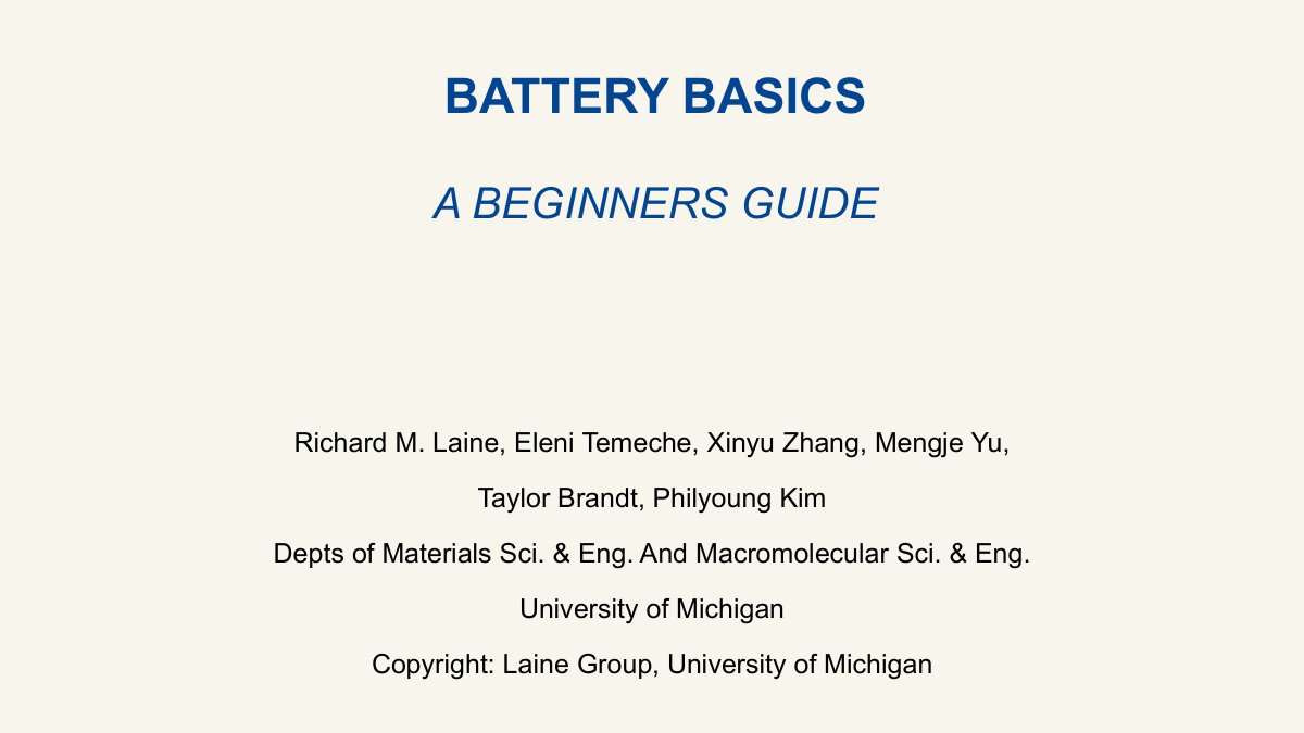 First page of Battery Lectures