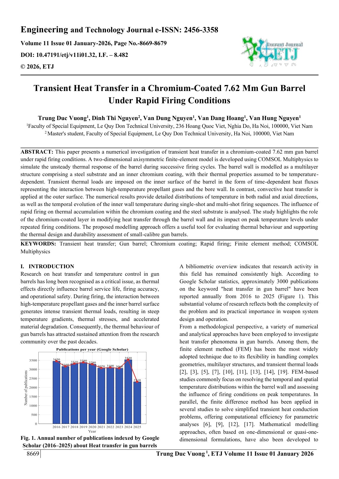 First page of Transient Heat Transfer in a Chromium-Coated 7.62 Mm Gun Barrel  Under Rapid Firing Conditions  