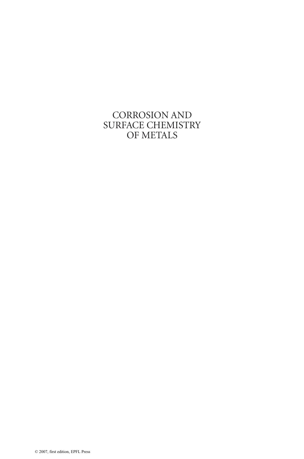 First page of corrosion and surface chemistry