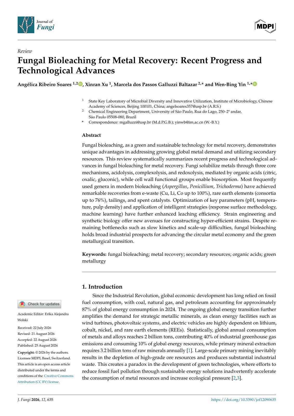 First page of 2026   Soares   Fungal Bioleaching for Metal Recovery