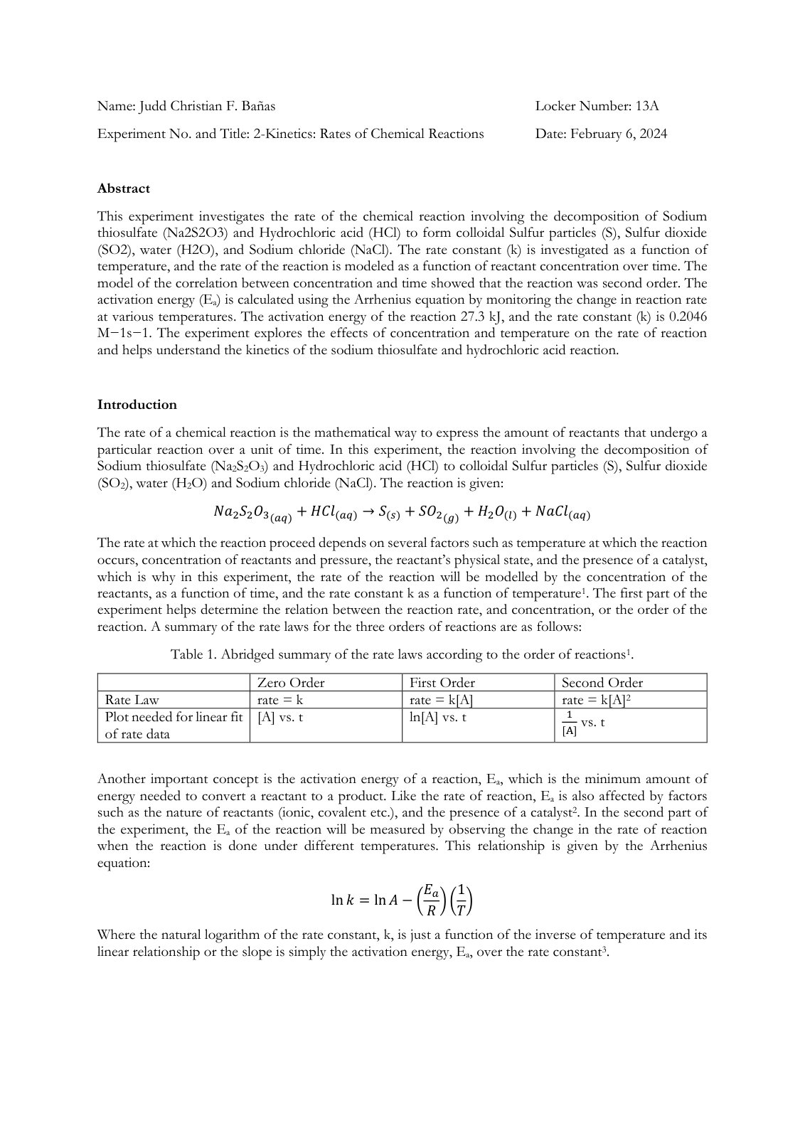 First page of 2-Kinetics: Rates of Chemical Reactions