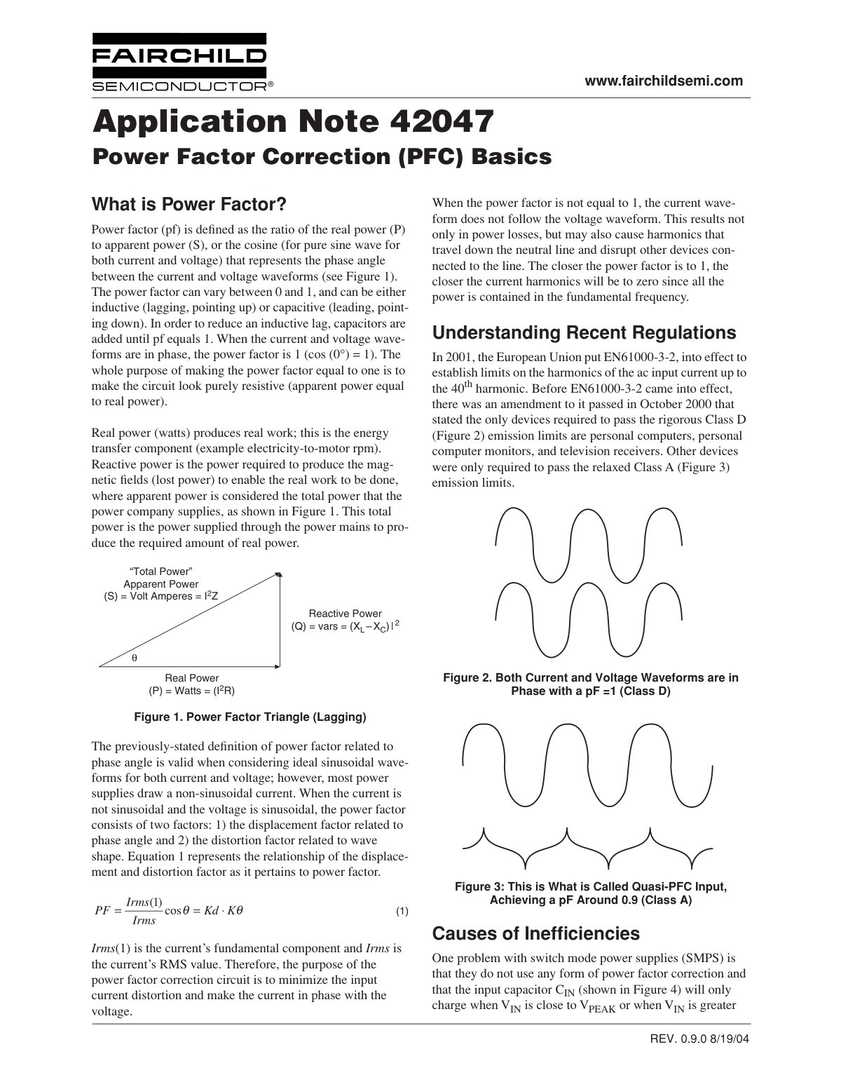 First page of Power Factor Correction PFC Basics