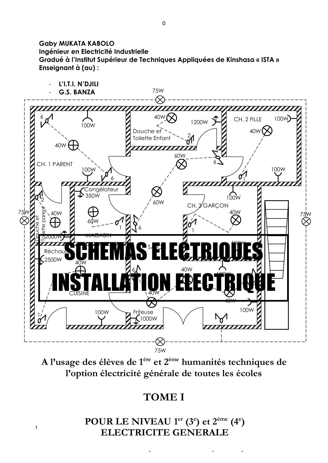 First page of COURS DES SCHEMAS ELECTRIQUES 3e & 4e HUM 1