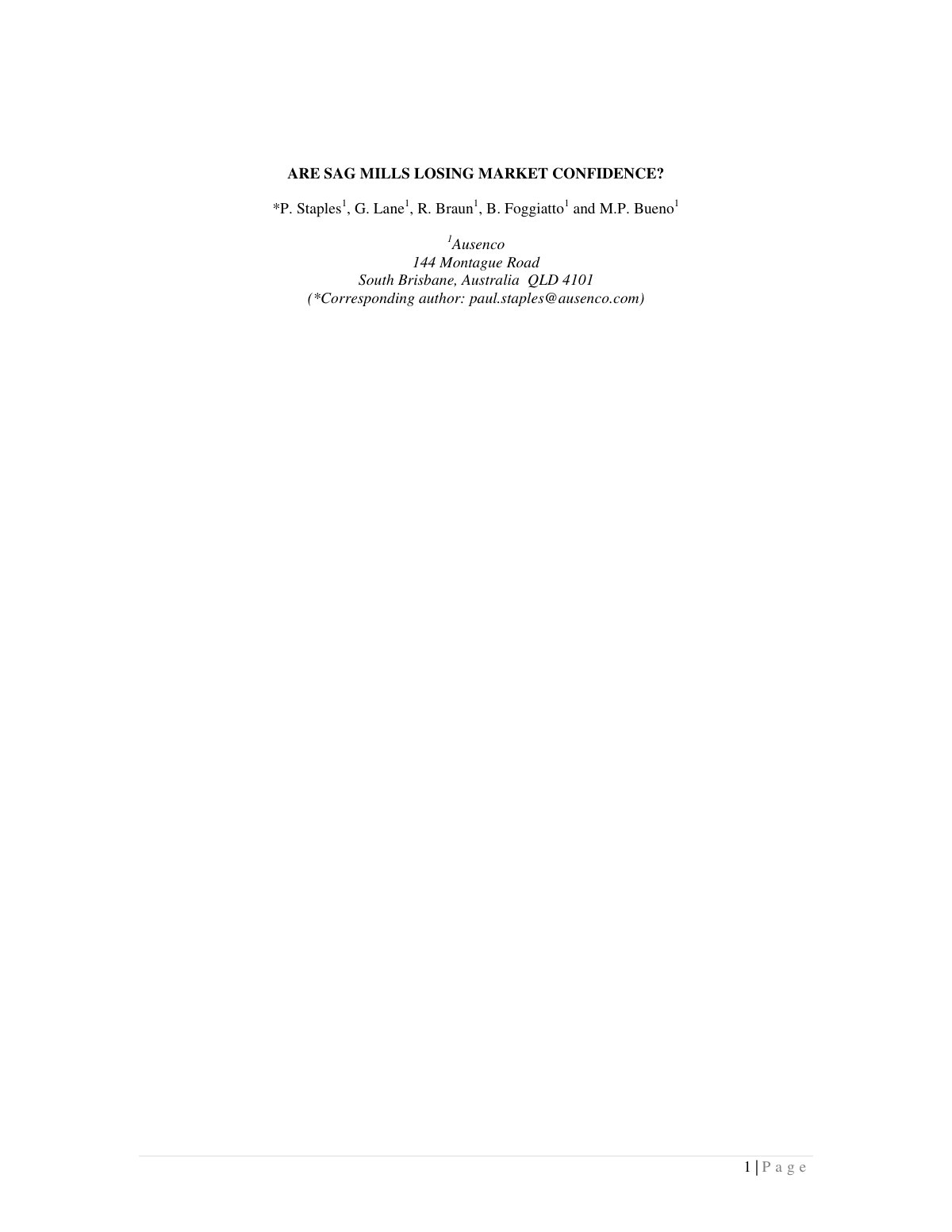 First page of 1443489834 Are SAG mills losing market confidence
