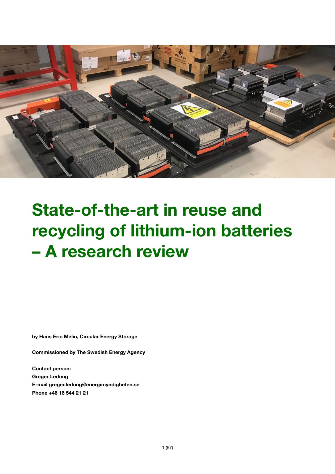 First page of State of the art in reuse and recycling