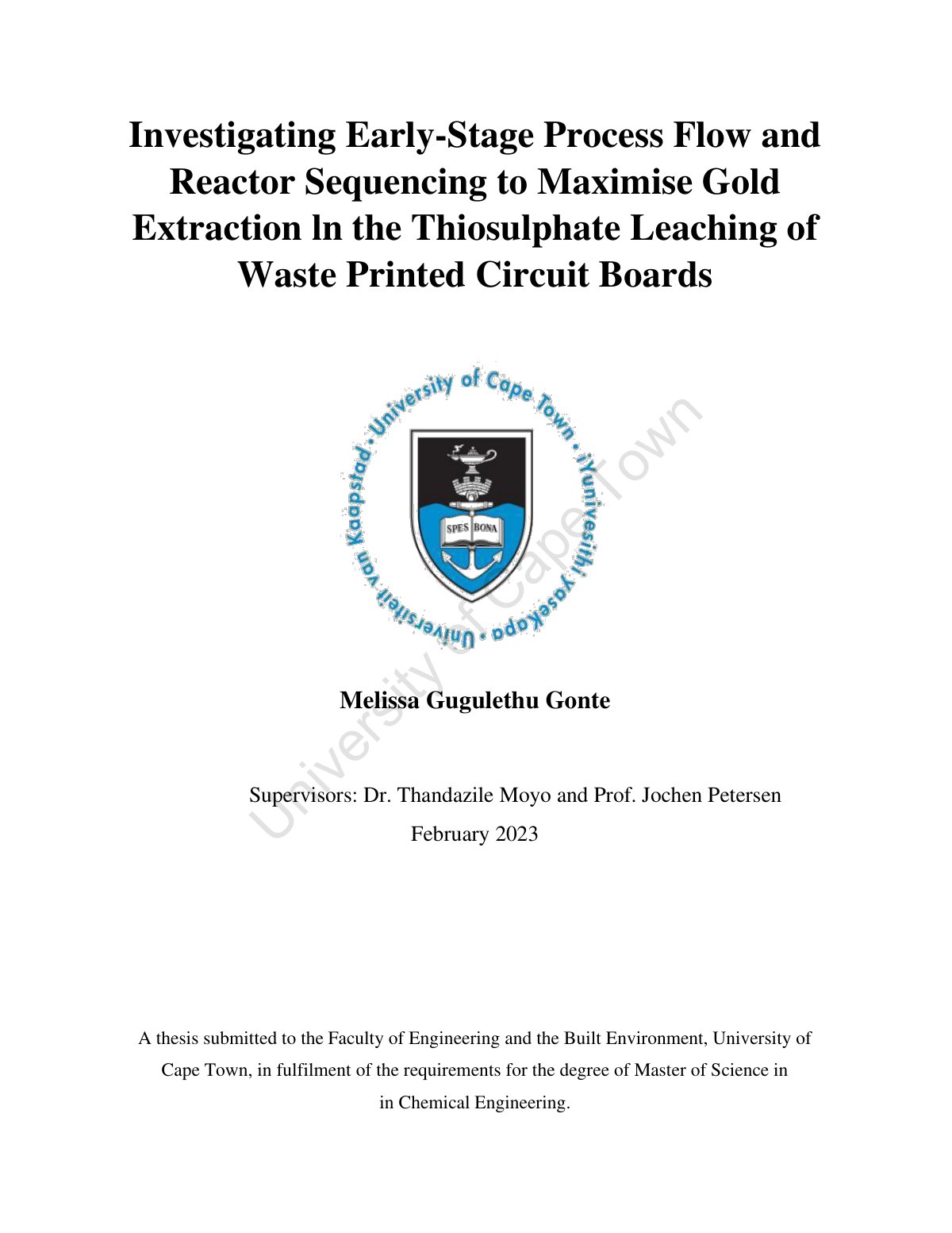 First page of 2023   Gonte   Thiosulfate leaching of waste printed circuit boards
