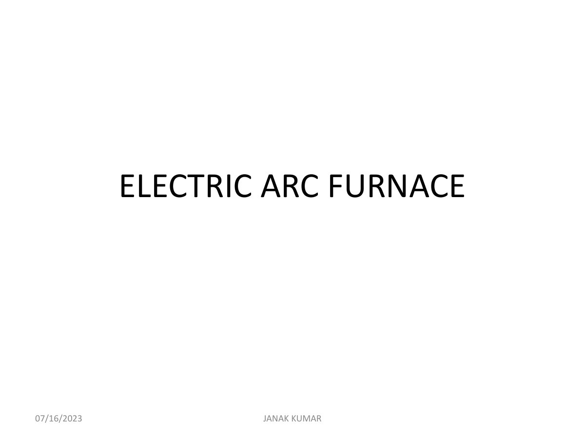 First page of 659380026 Electric Arc Furnace