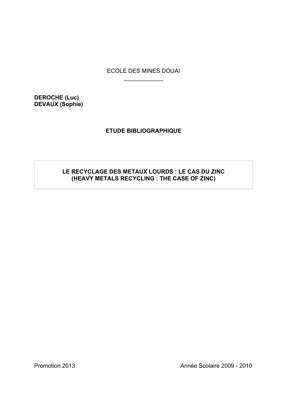 First page of EB Deroche Devaux