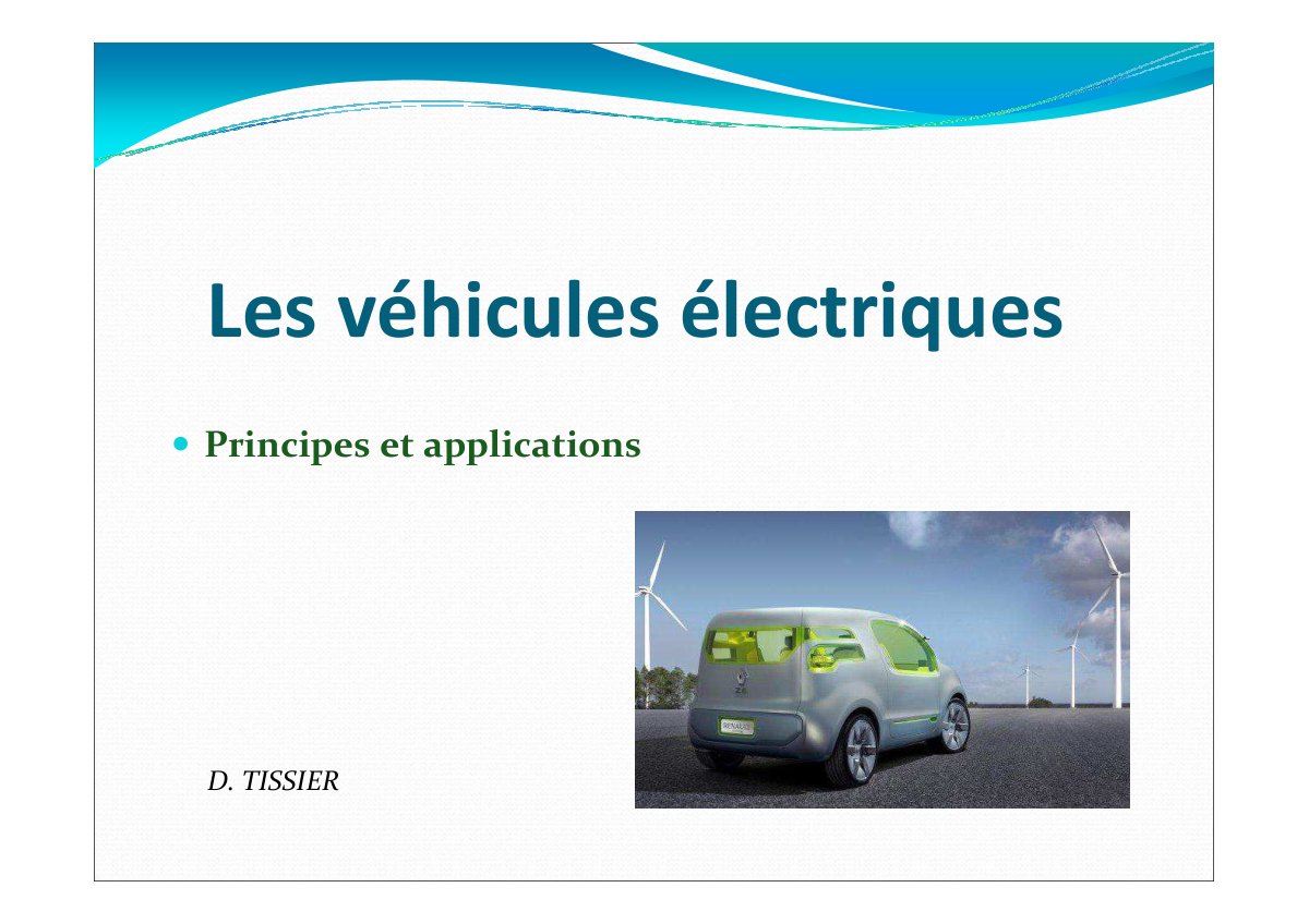 First page of vehicules electriques