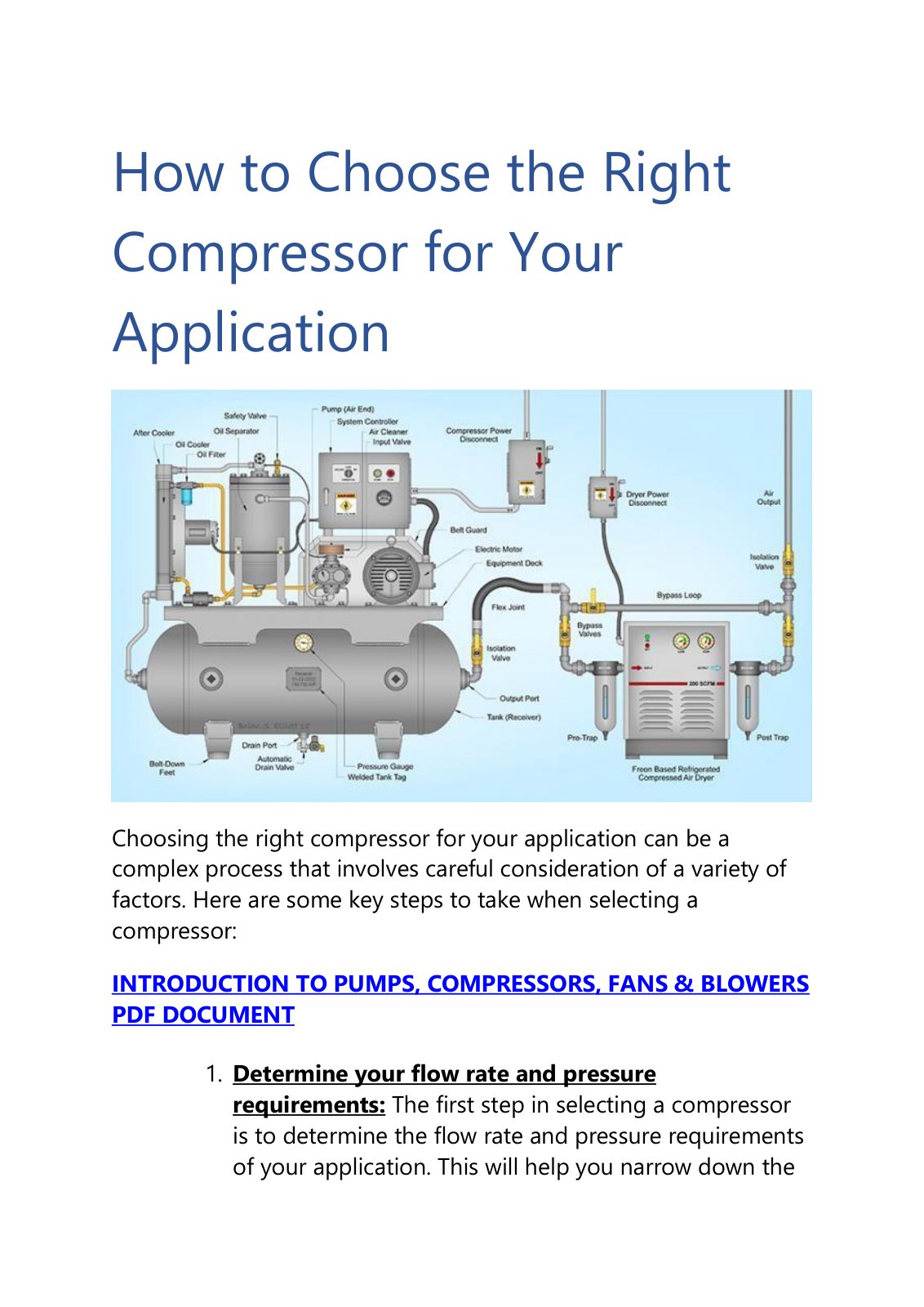 First page of How to Choose the Right Compressor for Your Application