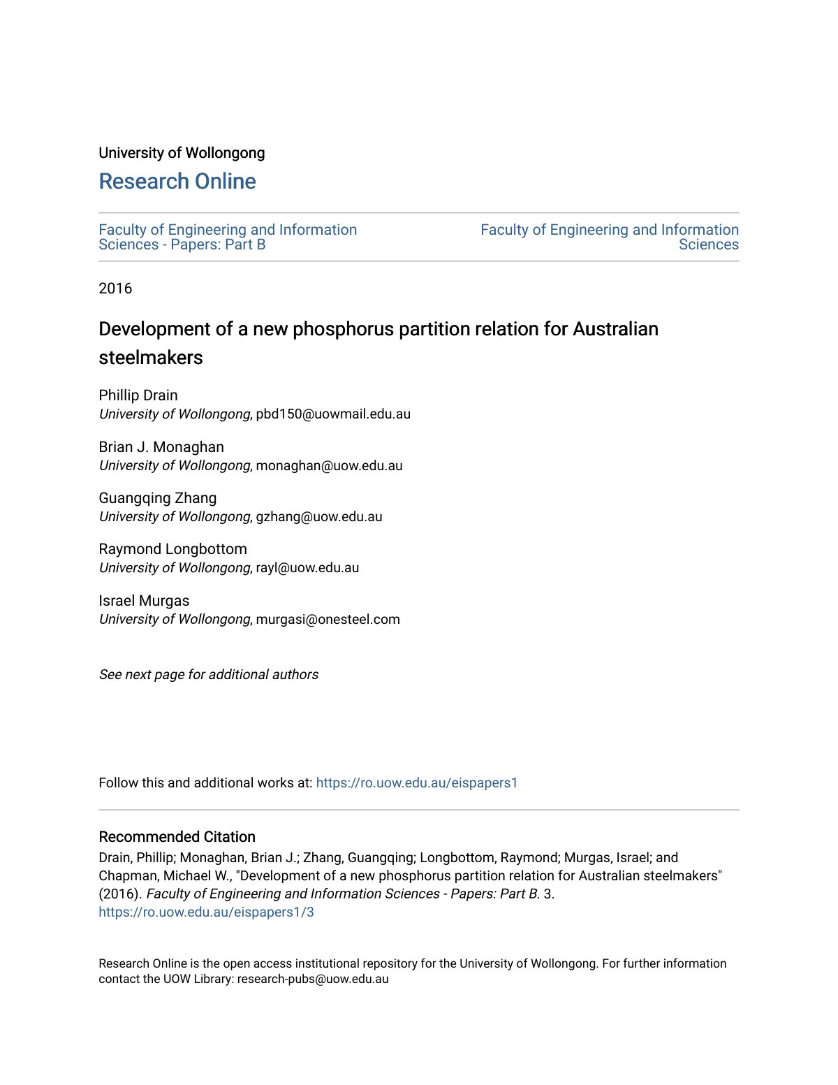 First page of Development of a new phosphorus partitio