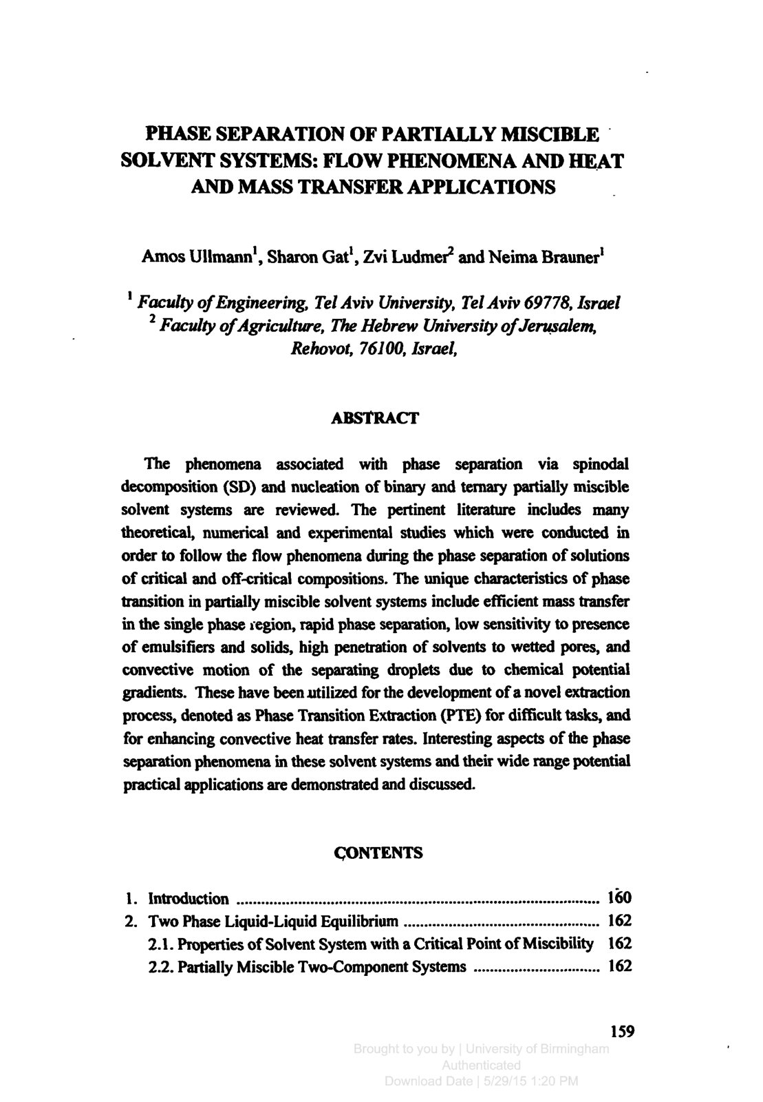 First page of Phase Separation of Partially Miscible S