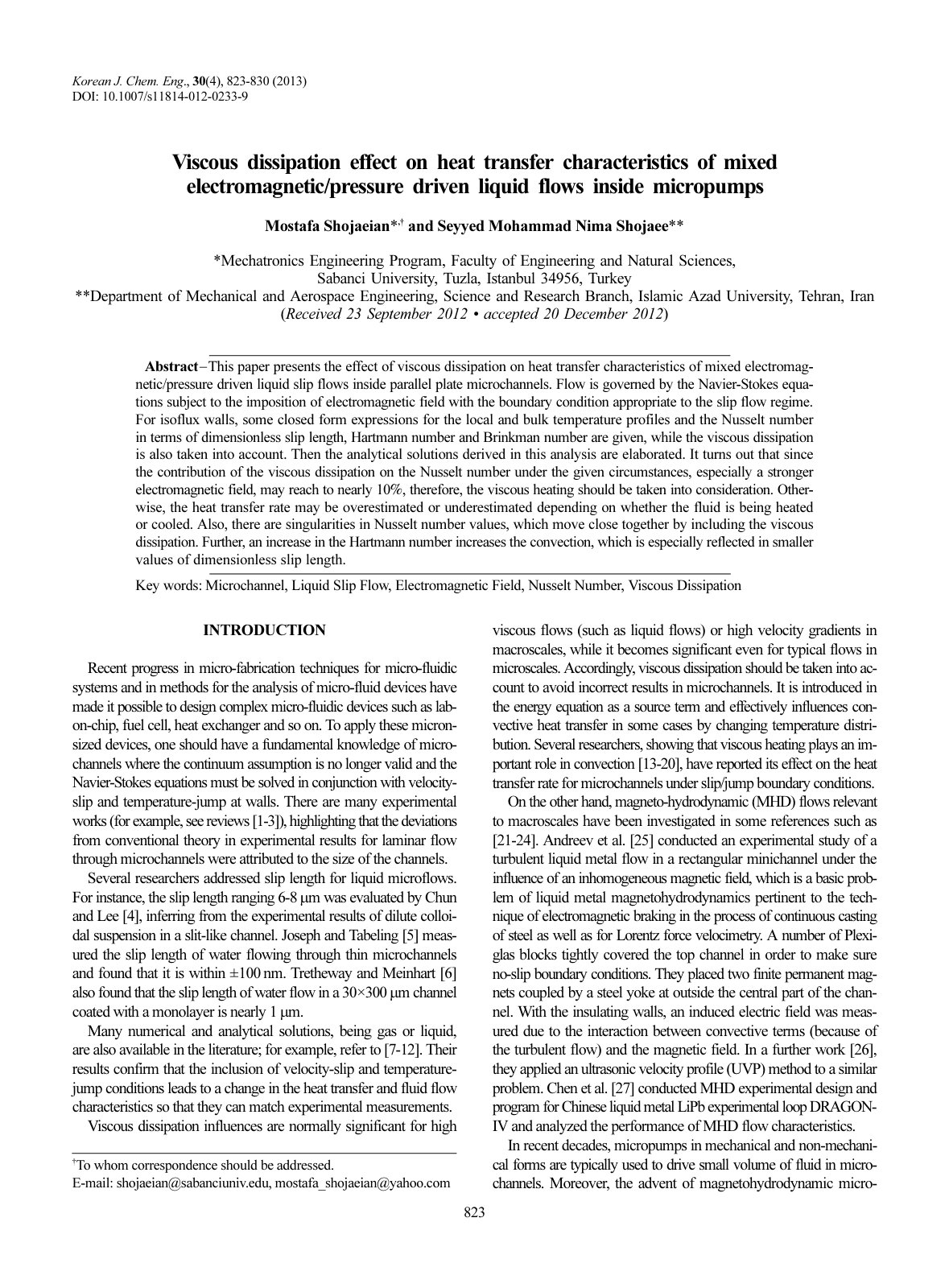 First page of Viscous dissipation effect on heat trans
