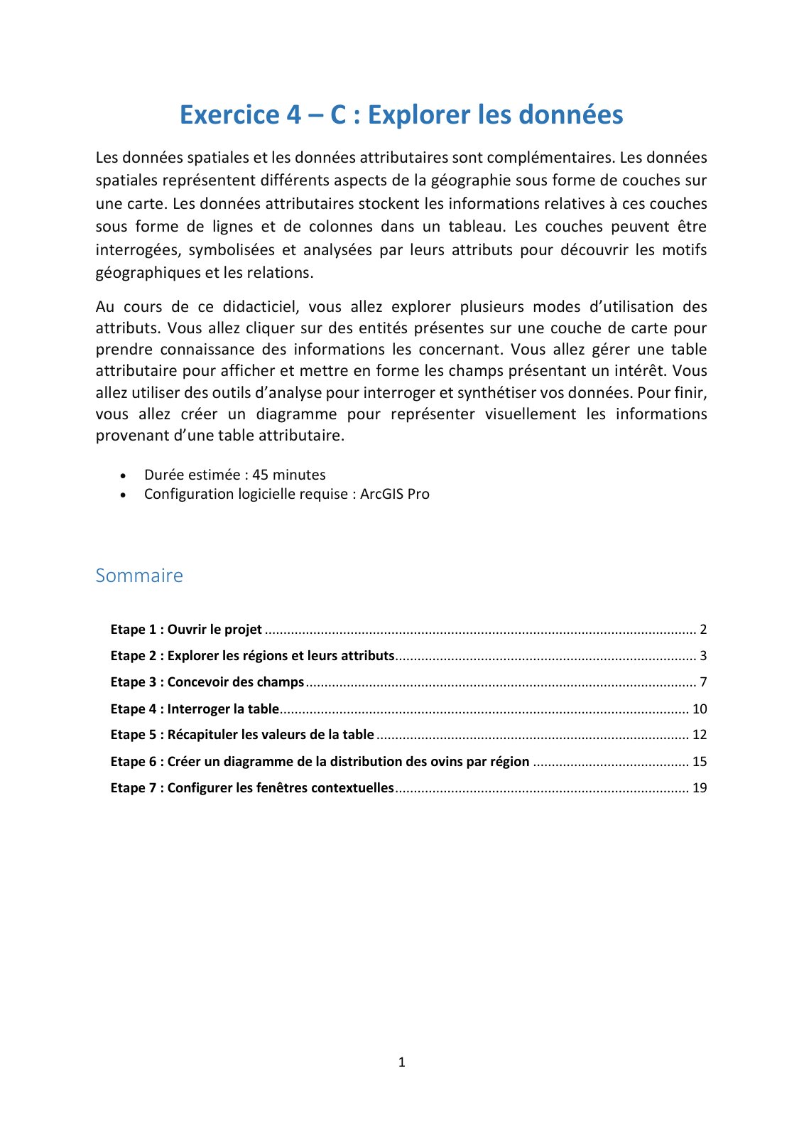 First page of 16   EX4 C Explorer les donn es