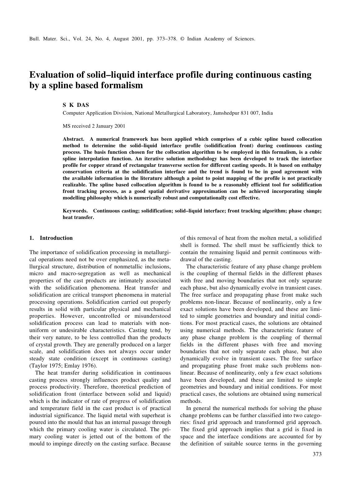 First page of Evaluation of solid liquid interface pro