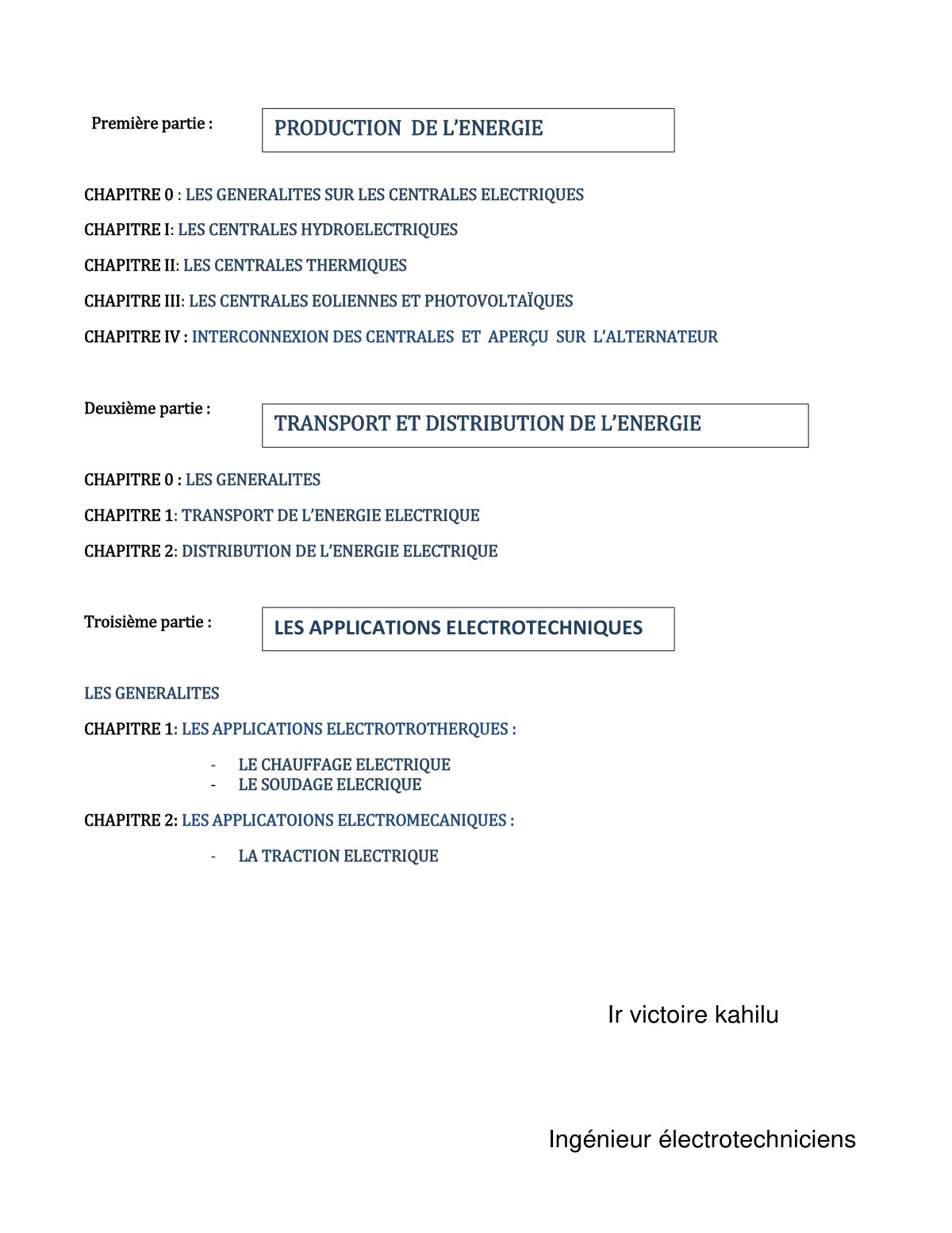 First page of COURS D'APPLICATIONS ELECTROTECHNIQUES n 034246