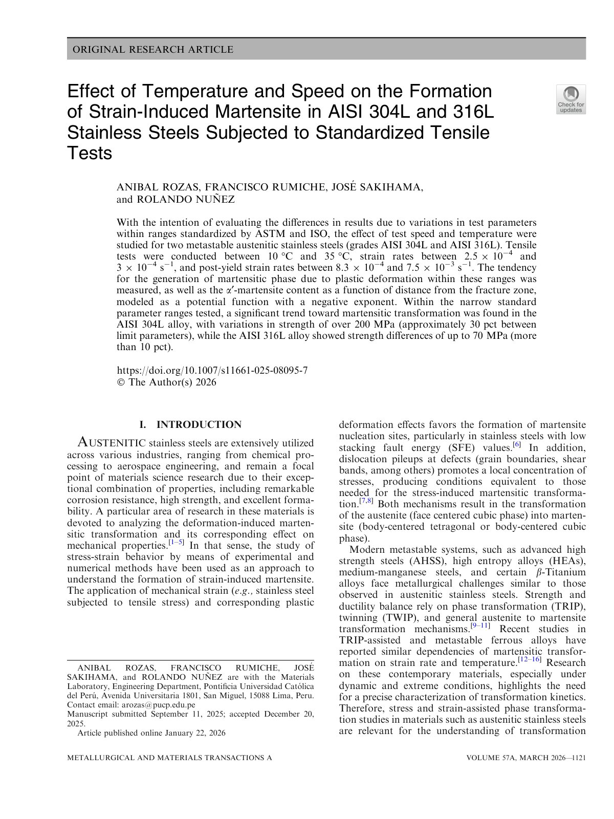 First page of 02 Strain Induced Martensite 304L 316L