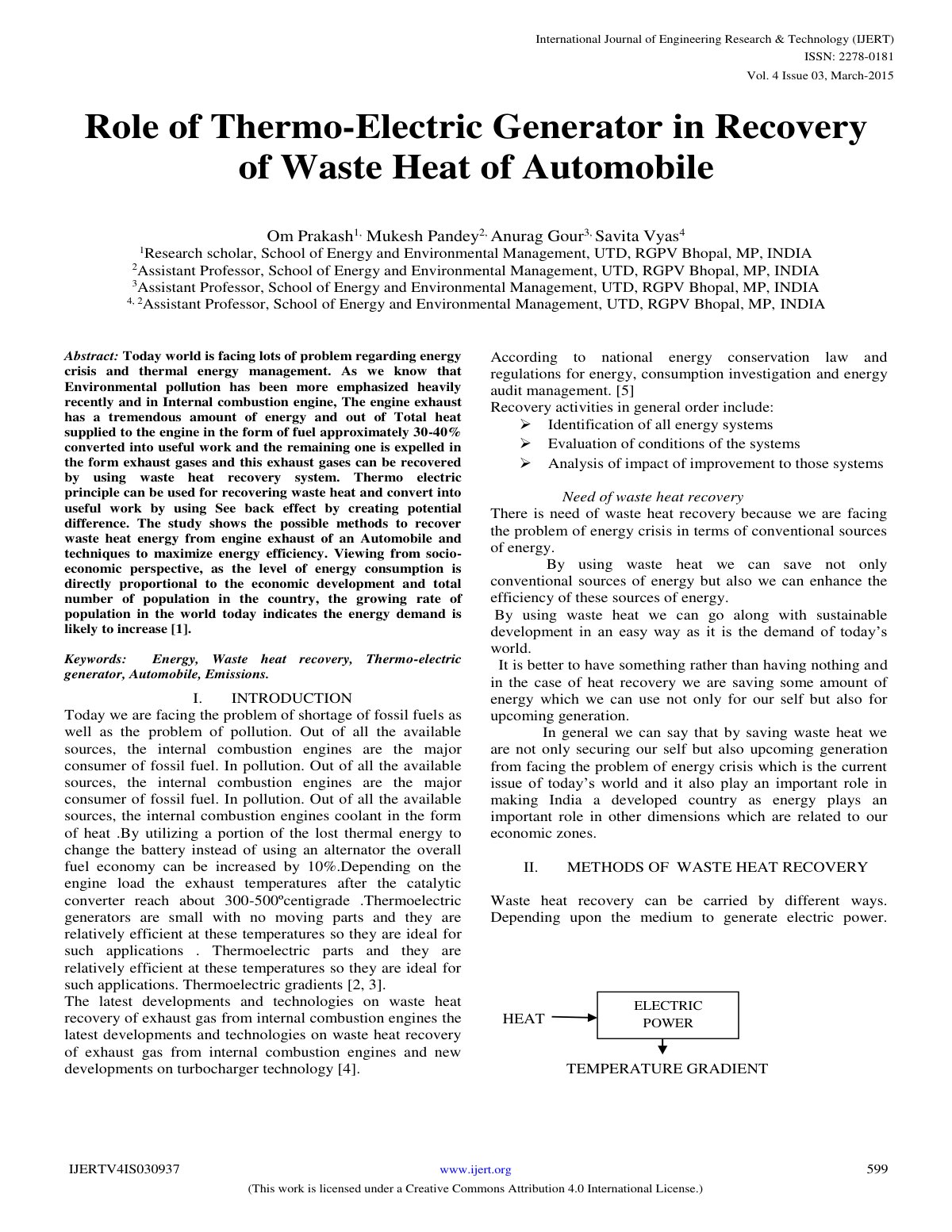 First page of Role of Thermo Electric Generator in Rec