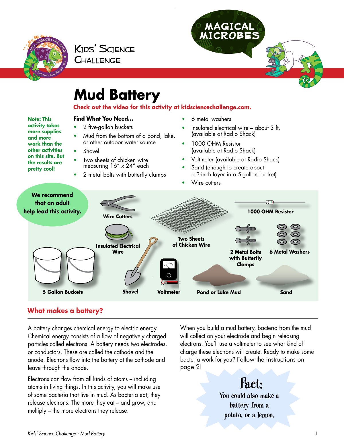 First page of Mud Battery Magical Microbes 2010