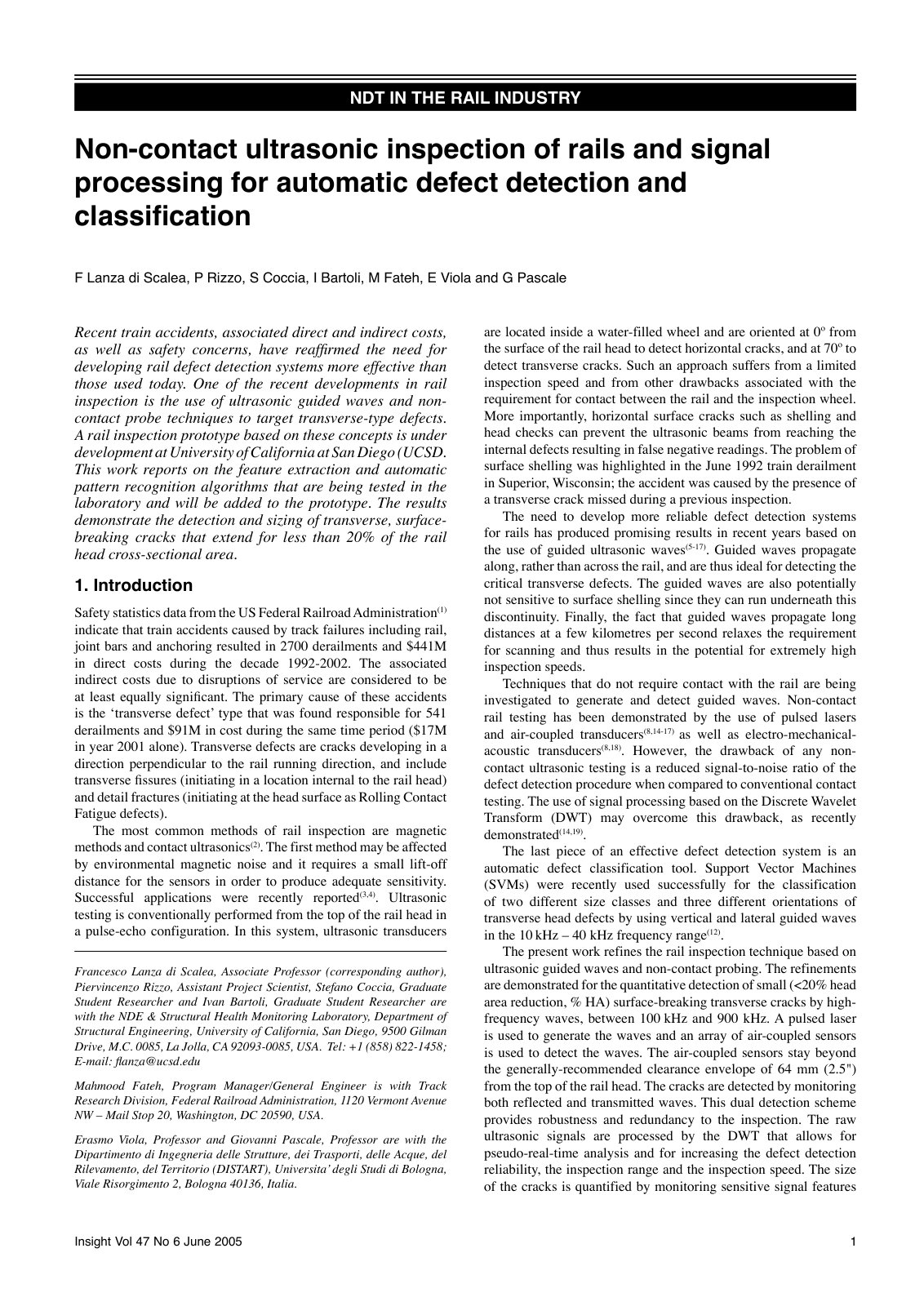 First page of Insight Vol 47 No 6 June 2005