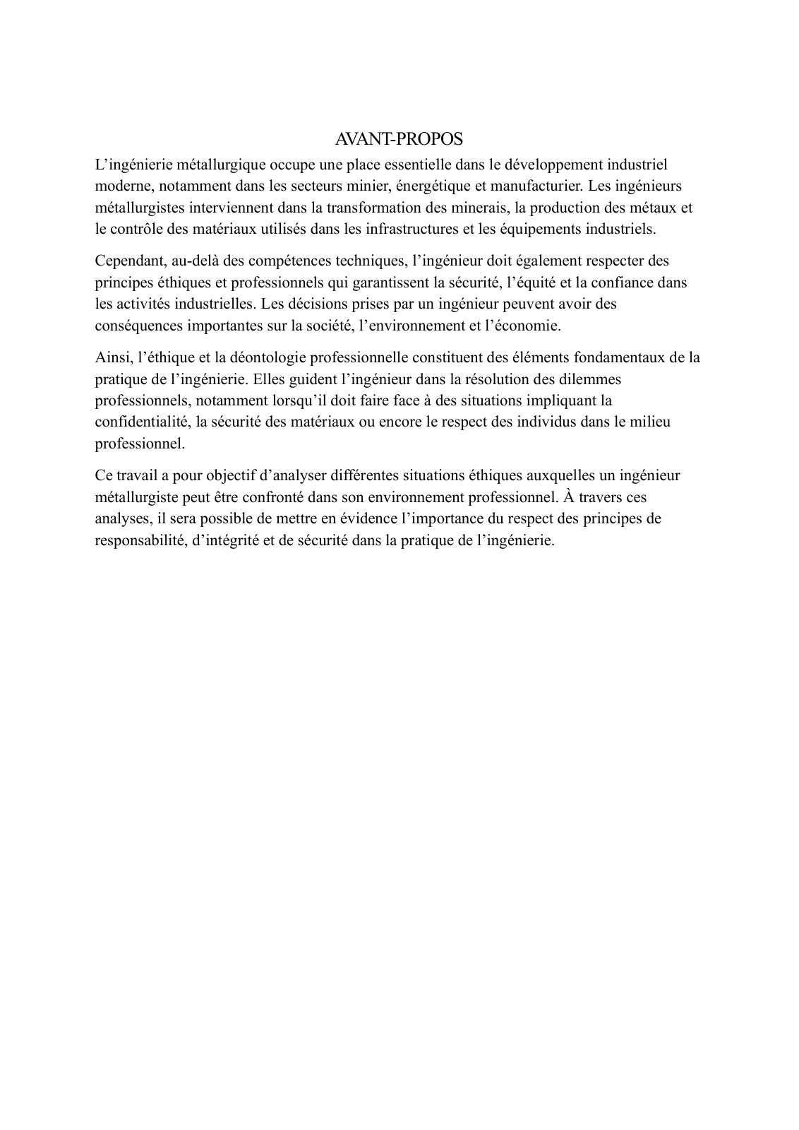 First page of TP 2 kasesa Kamba Jenny Master métallurgie