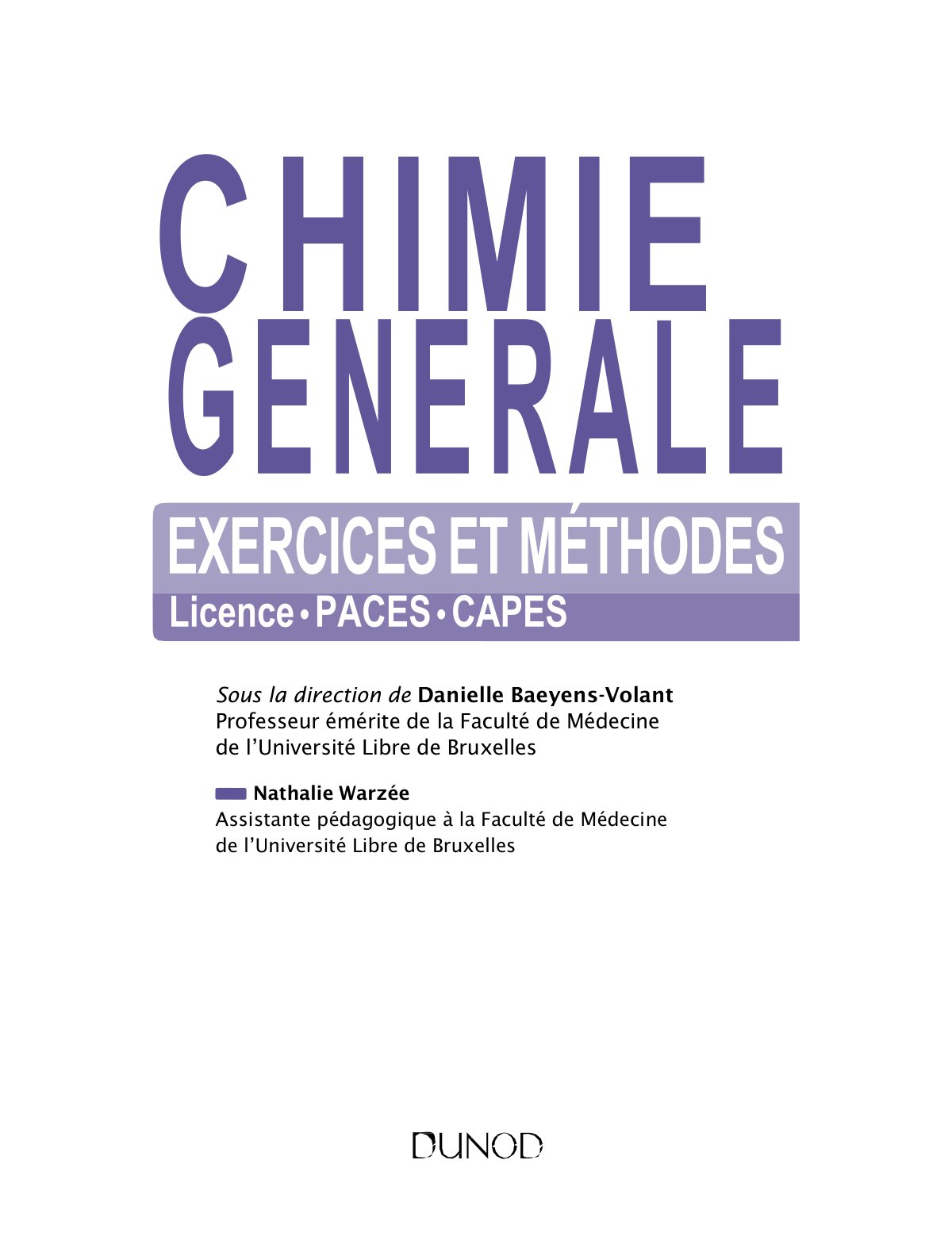 First page of Chimie generale Exercices et méthodes