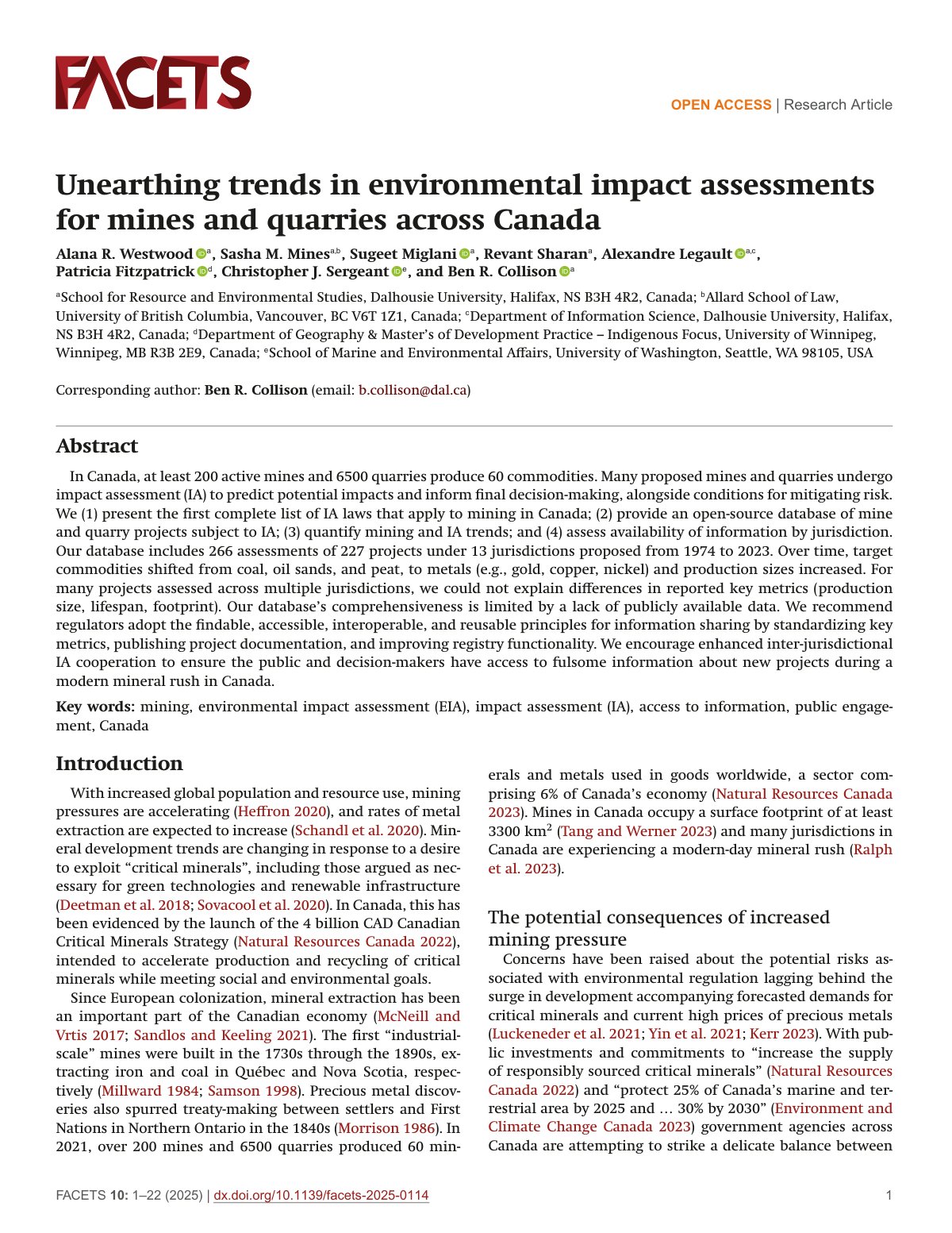 First page of Unearthing trends in environmental impact assessme