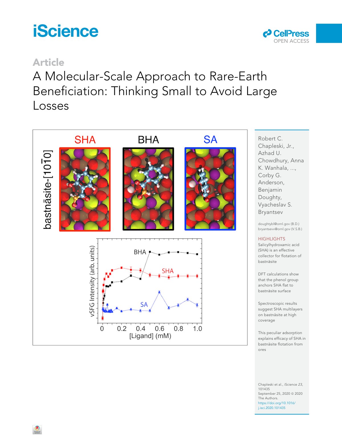 First page of A Molecular Scale Approach to Rare Earth