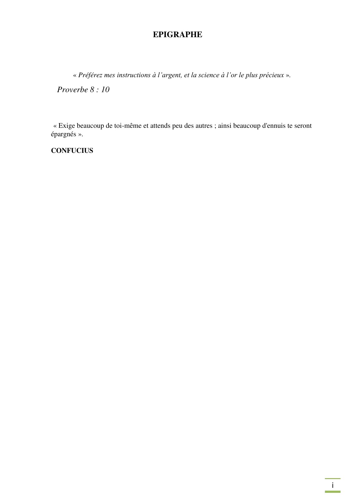 First page of Travail de fin d'études en Ingénierie des Mines
