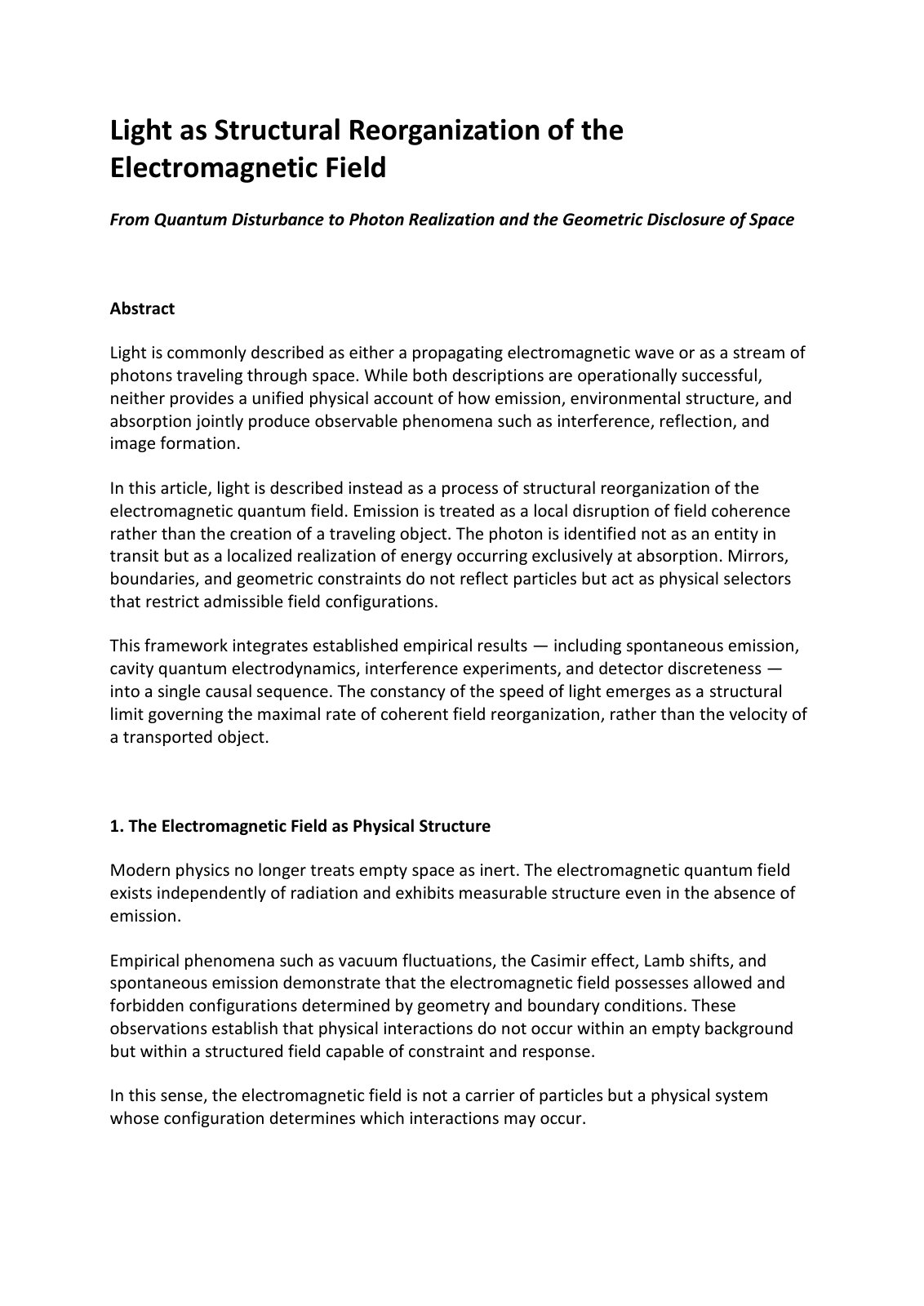 First page of Light as Structural Reorganization of th