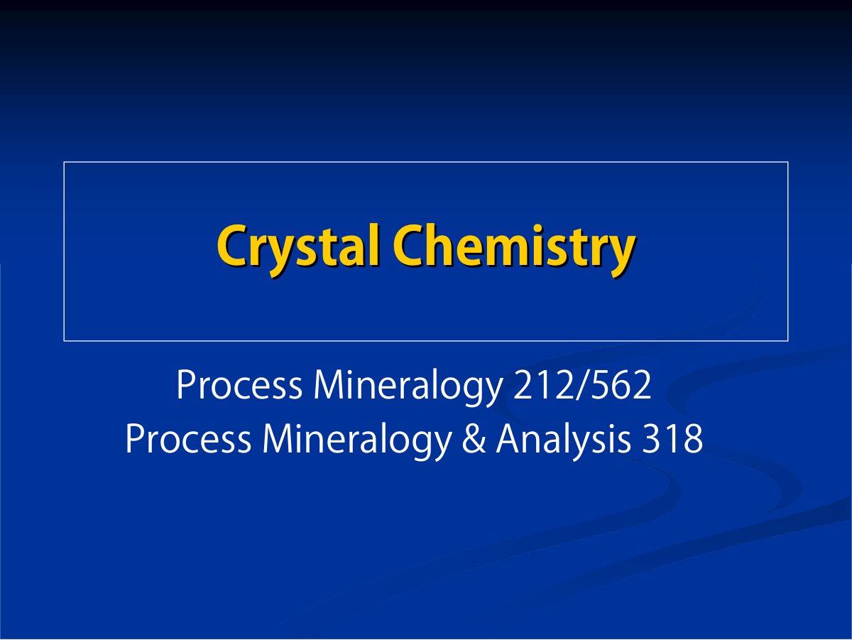 First page of 3. CRYSTAL CHEMISTRY   Slides