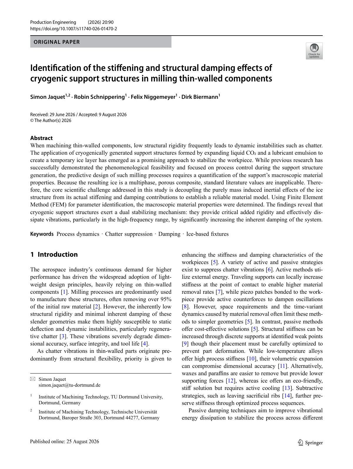 First page of 2026 Jaquet Cryogenic Support Structural Damping