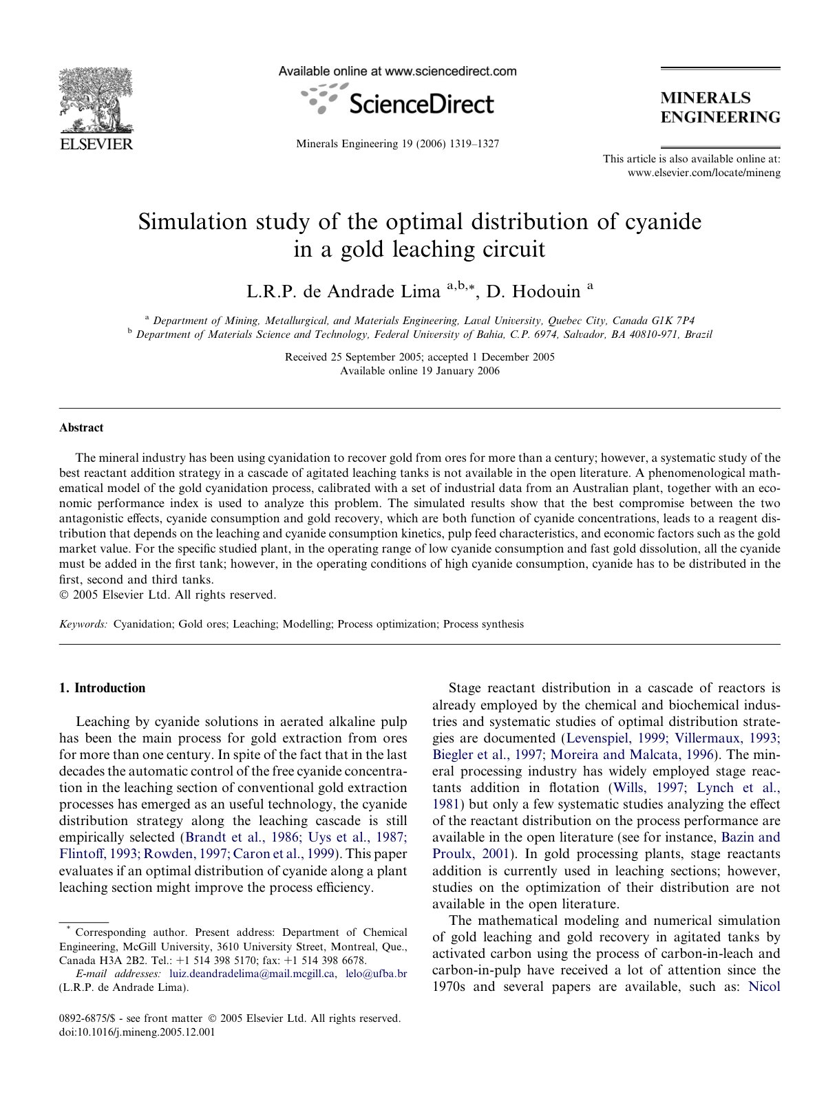 First page of Simulation study of the optimal distribu