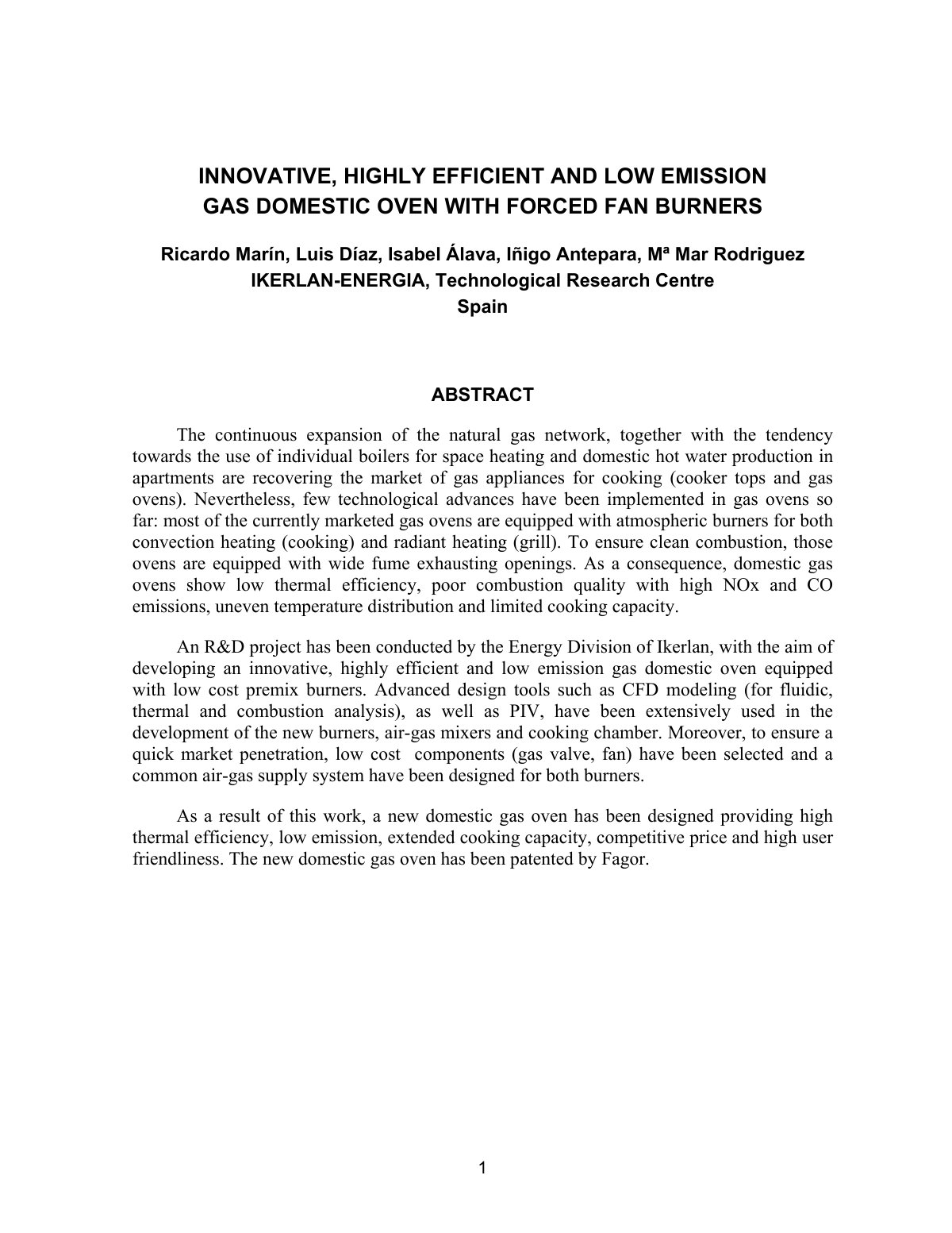 First page of Innovative highly efficient and low emis