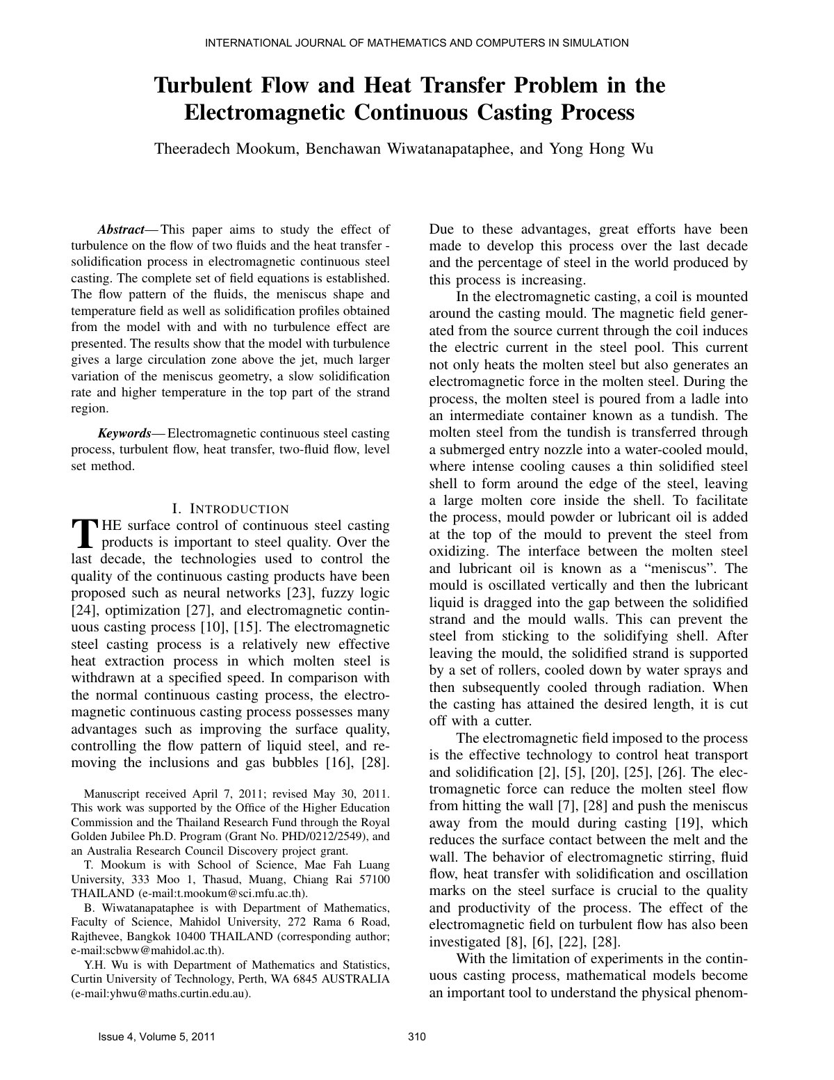 First page of Turbulent Flow and Heat Transfer Problem