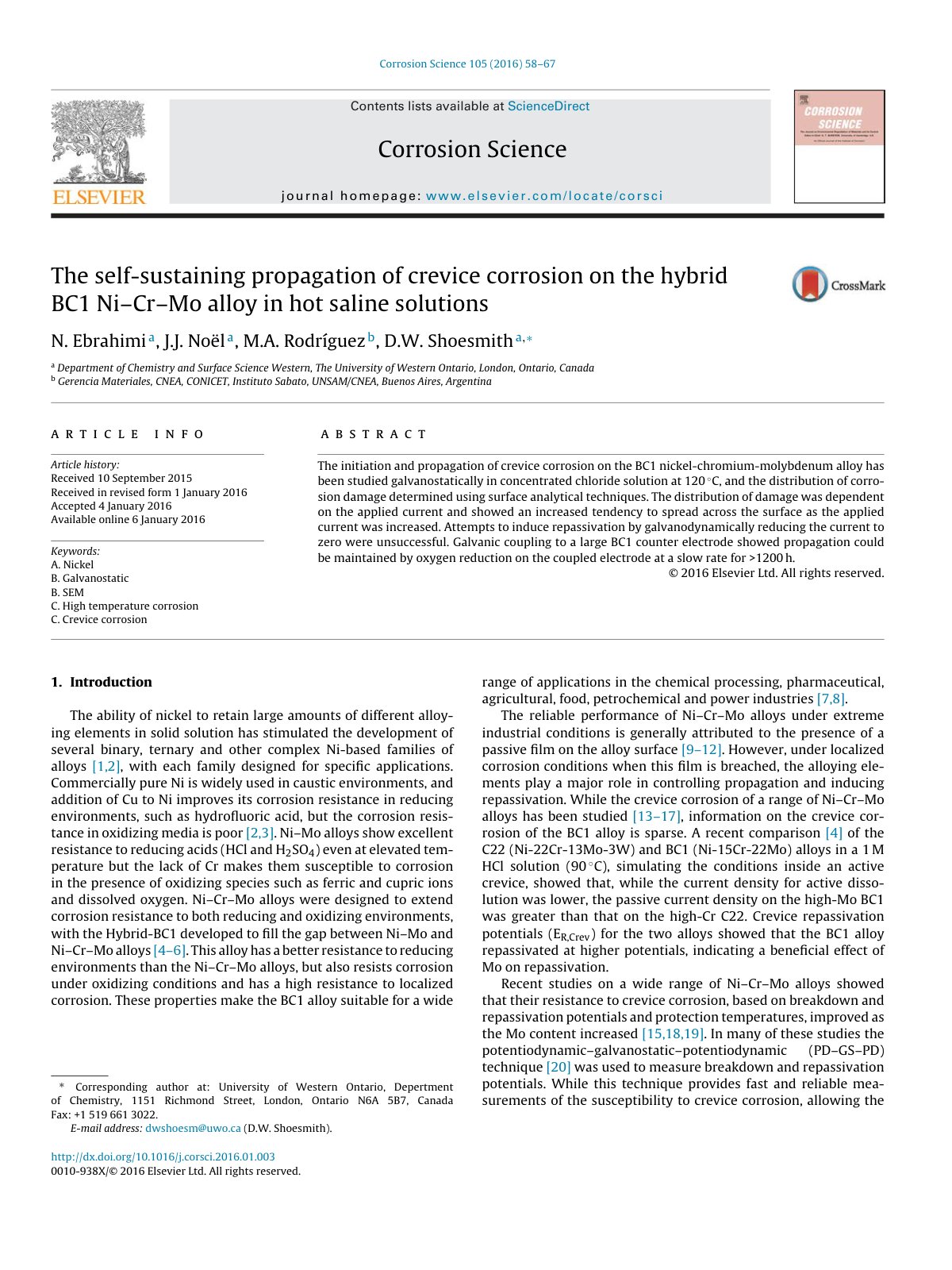 First page of The self sustaining propagation of crevi