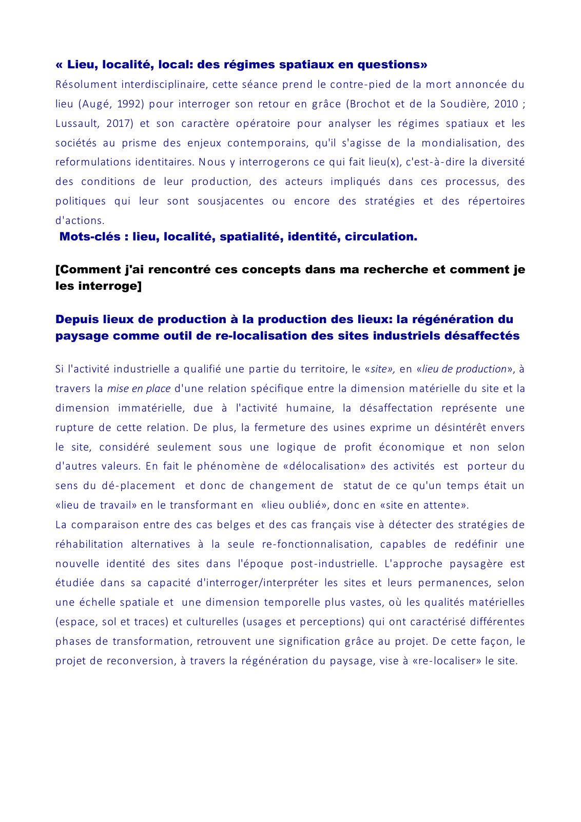 First page of Lieu, localité, local: des régimes spatiaux en questions