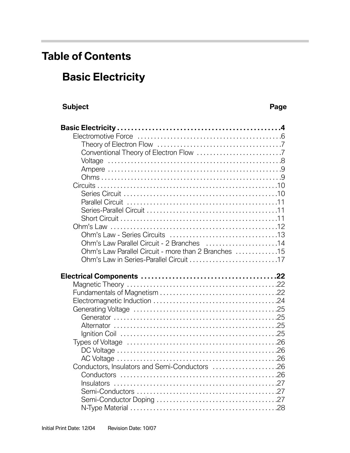 First page of Basic Electricity