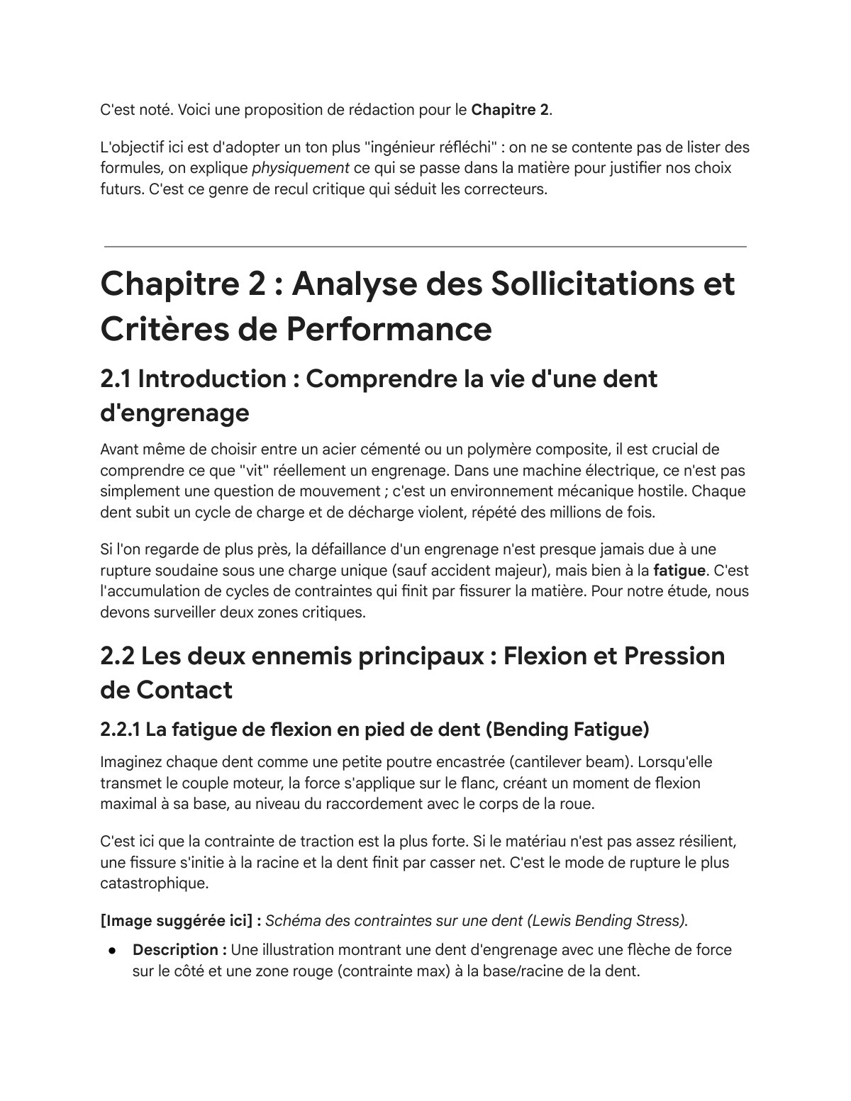 First page of Analyse des contraintes des engrenages électriques