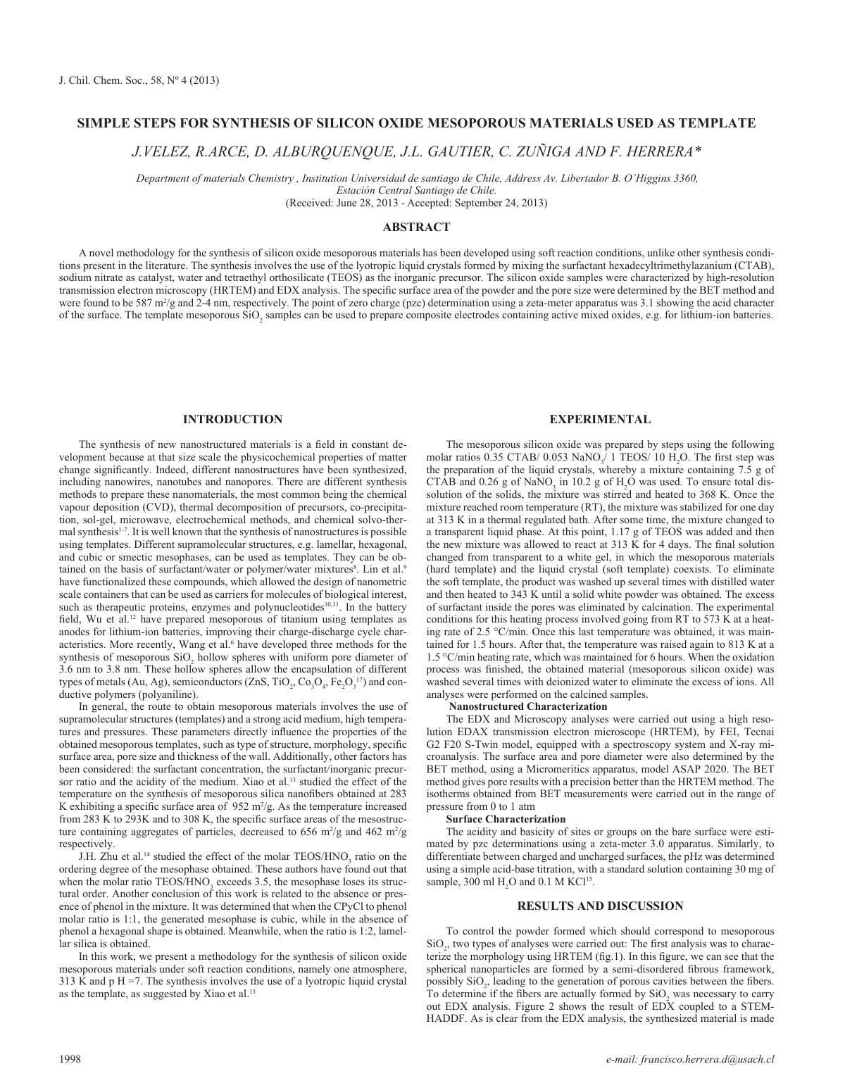 First page of Simple Steps for Synthesis of Silicon Ox