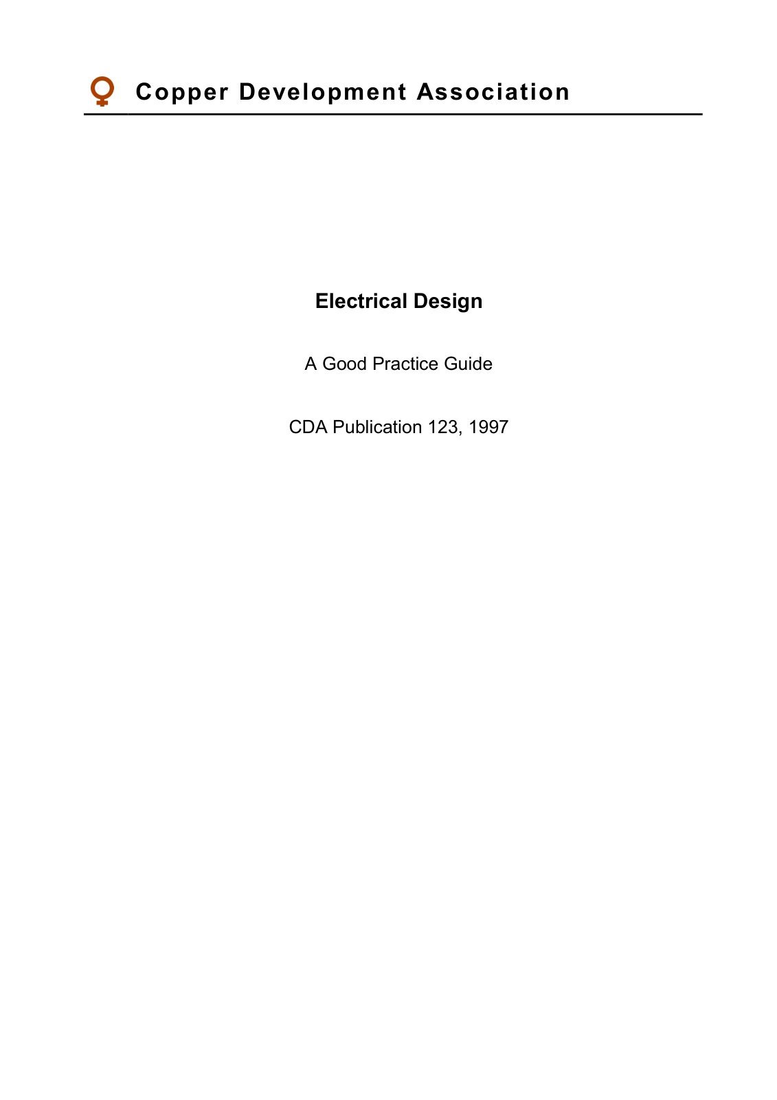 First page of Copper Development Association Electrica