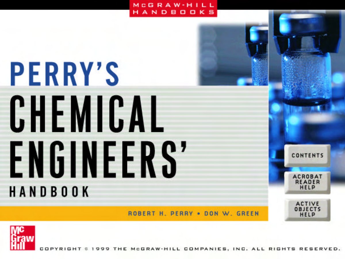 First page of PERRY'S CHEMICAL ENGINEERING HANDBOOK