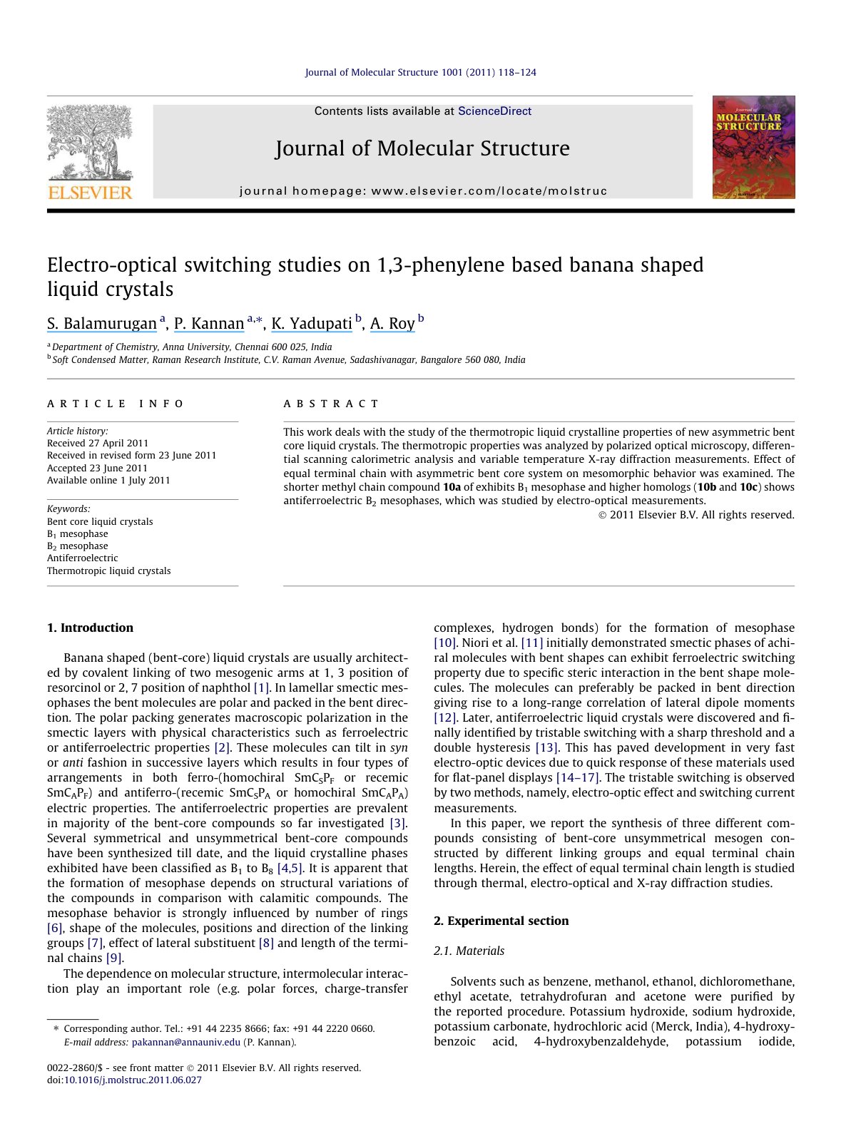 First page of Electro optical switching studies on 1 3