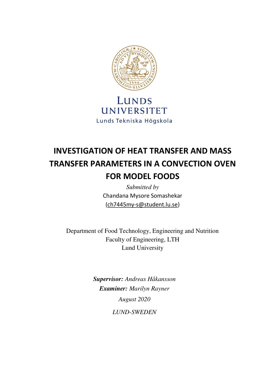First page of Investigation of heat transfer and mass