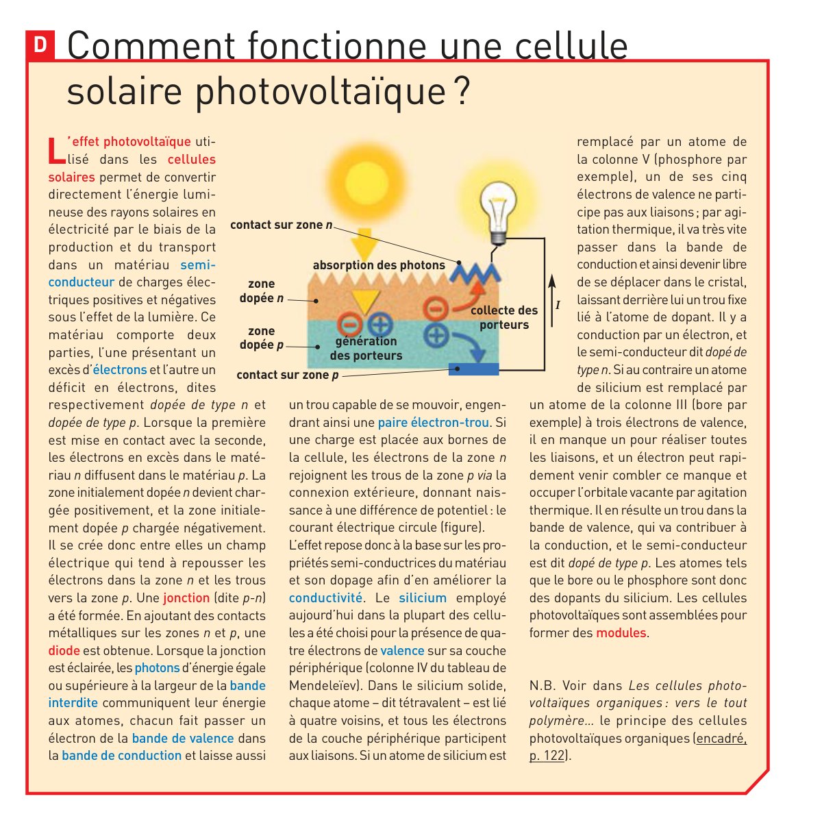 First page of L’effet photovoltaïque utilisé dans les cellules solaires