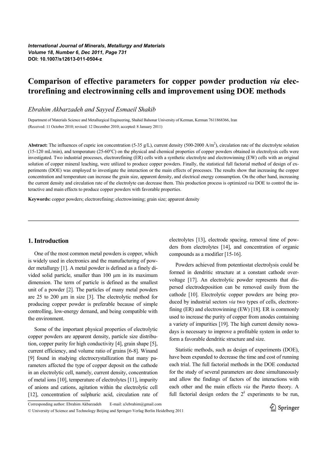 First page of Comparison of effective parameters for c