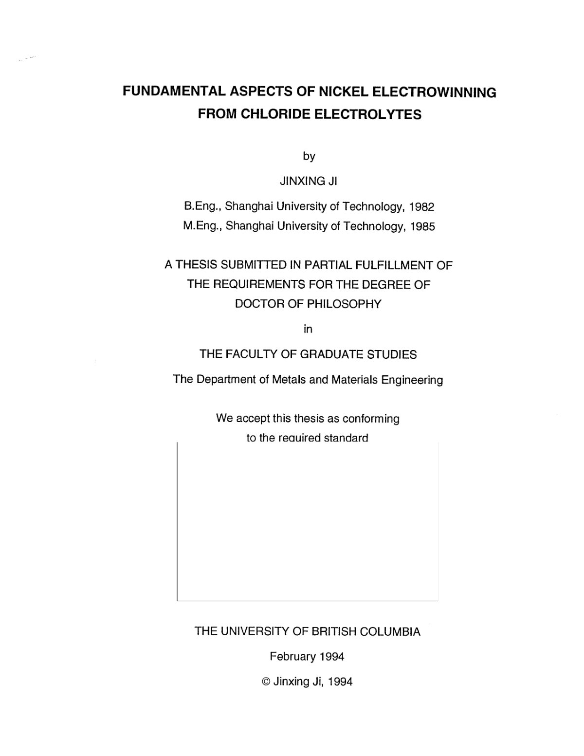 First page of Fundamental aspects of nickel electrowin