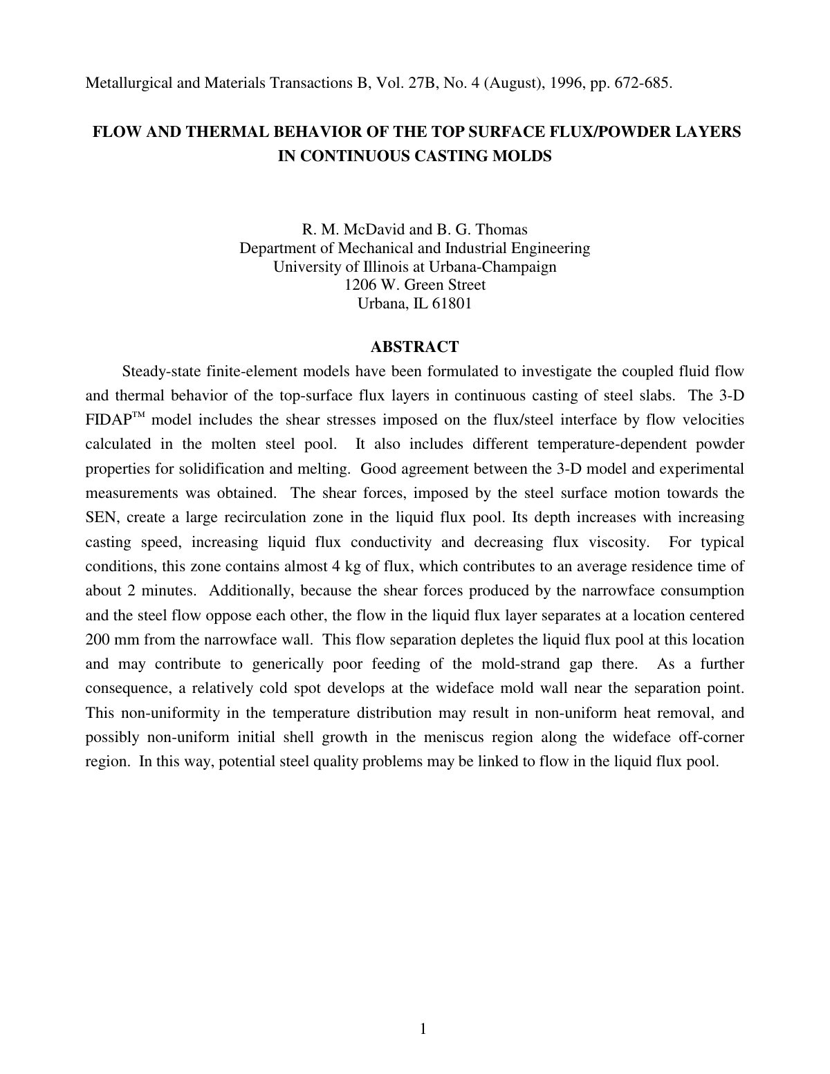 First page of Flow and thermal behavior of the top sur